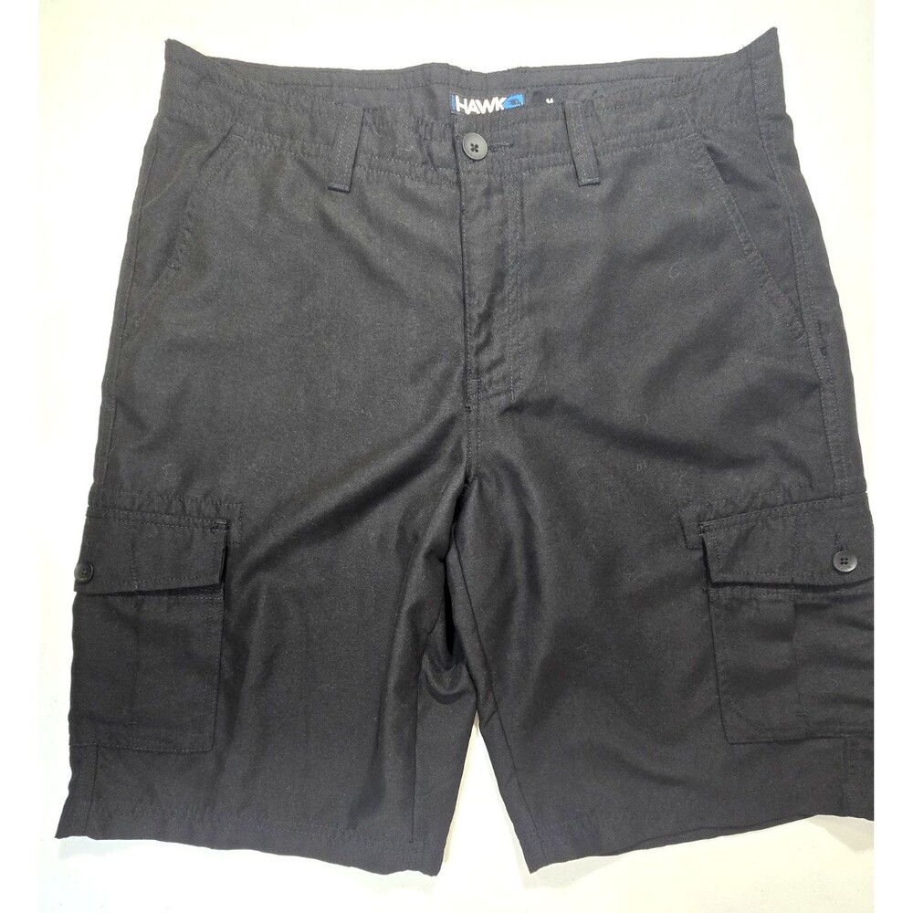 Vintage Y2K Skater Grunge Style Tony Hawk Men's Baggy Black Cargo Shorts